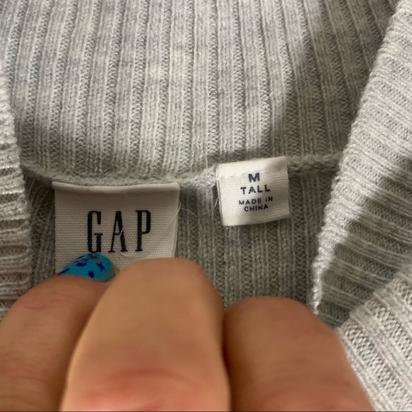 GAP RIBBED MOCK TURTLENECK, GREY - Picture 3 of 3